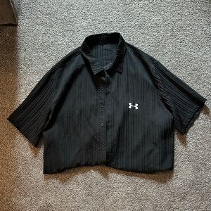Under Armour Black Textured Button-Up Shirt